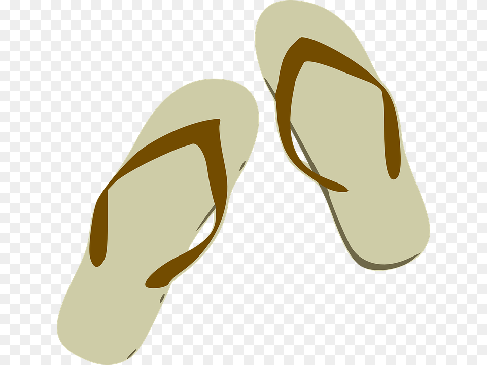 Beach Sandal Clipart, Clothing, Flip-flop, Footwear Png Image