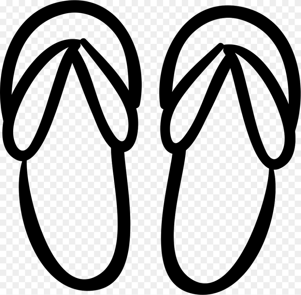 Beach Sandals Hand Drawn Outline Beach Outline, Clothing, Flip-flop, Footwear, Gas Pump Free Transparent Png