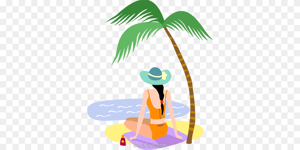 Beach Scene Clipart Clipart, Clothing, Summer, Hat, Adult Free Png Download