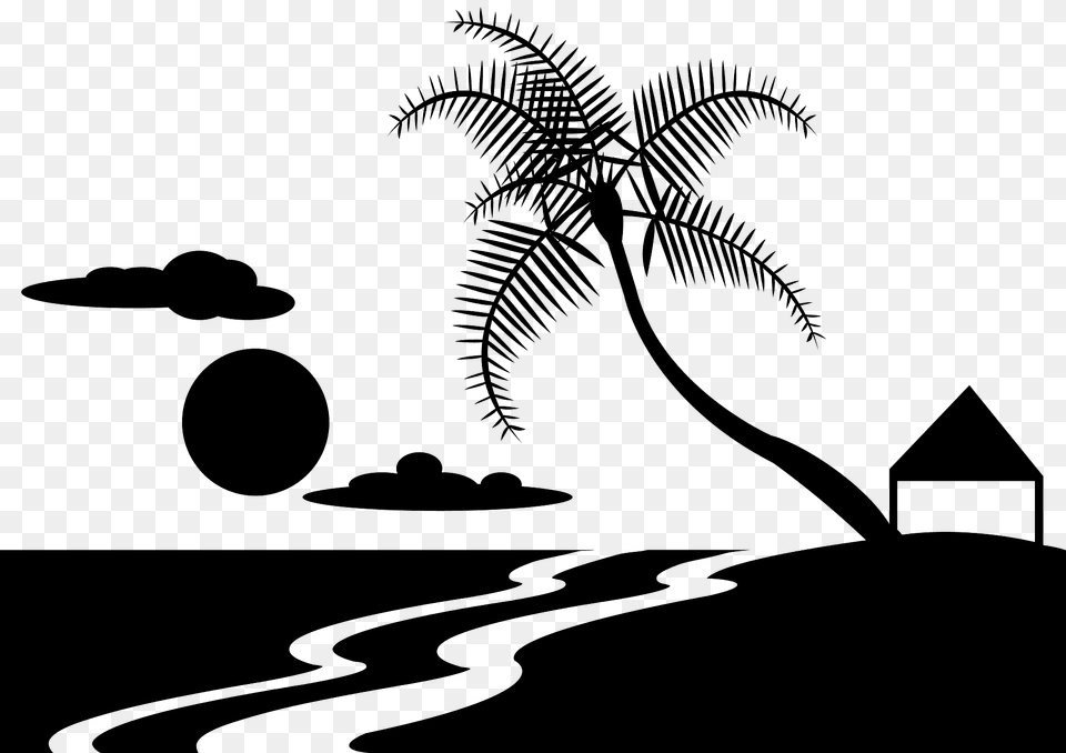 Beach Scene Silhouette, Outdoors, Nature, Sea, Water Free Png