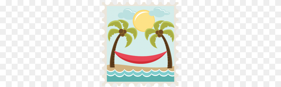 Beach Scene Stamp For Scrapbooking Palm Tree, Postage Stamp Free Png Download