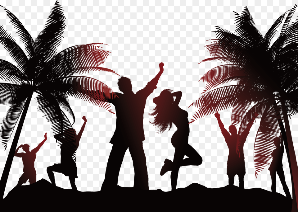 Beach Silhouette Silhouette Beach Party, Person, Face, Head, Adult Png
