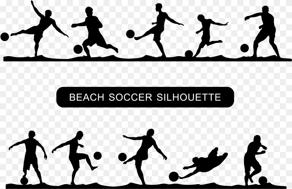 Beach Soccer Silhouette Vector Silhouette, Text, City Free Png