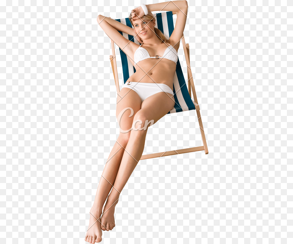 Beach Sunbathing On Deck Chair Photos By Woman Sunbathing, Clothing, Swimwear, Adult, Female Png Image