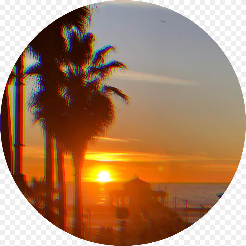 Beach Sunset Background Circle Beachbackground Beach Background Circle, Nature, Sky, Plant, Photography Free Png Download
