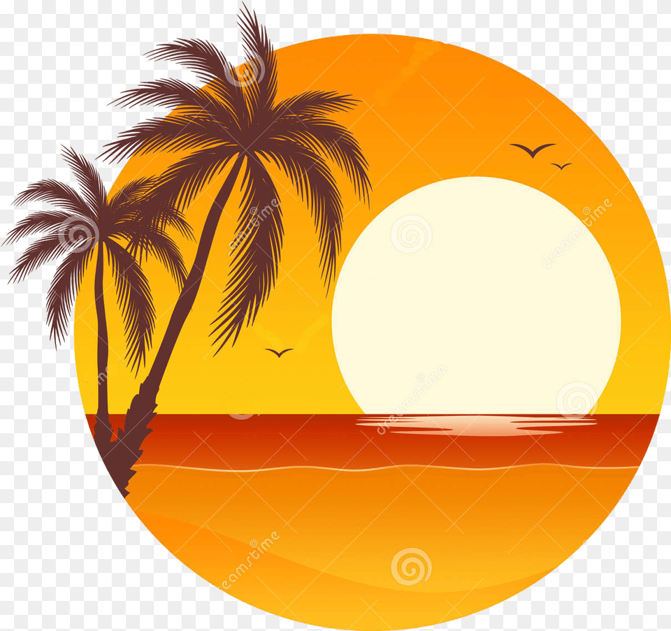 Beach Sunset Clipart At Getdrawings Hawaii Palm Tree Clipart, Nature, Outdoors, Sun, Sky Png