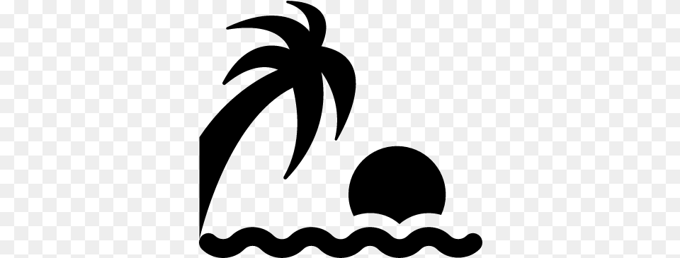 Beach Sunset Vector Icono Sol Y Playa, Gray Png Image