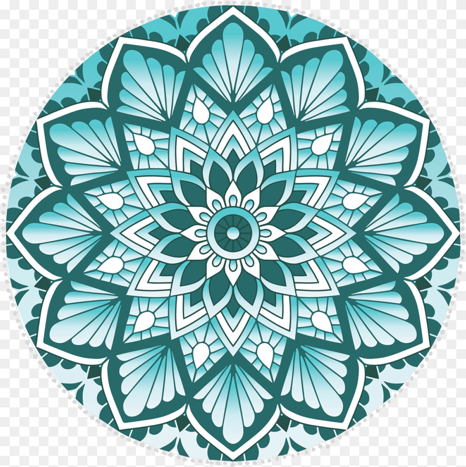 Beach Towel Mandala Green, Home Decor, Art, Pattern, Turquoise Free Png Download