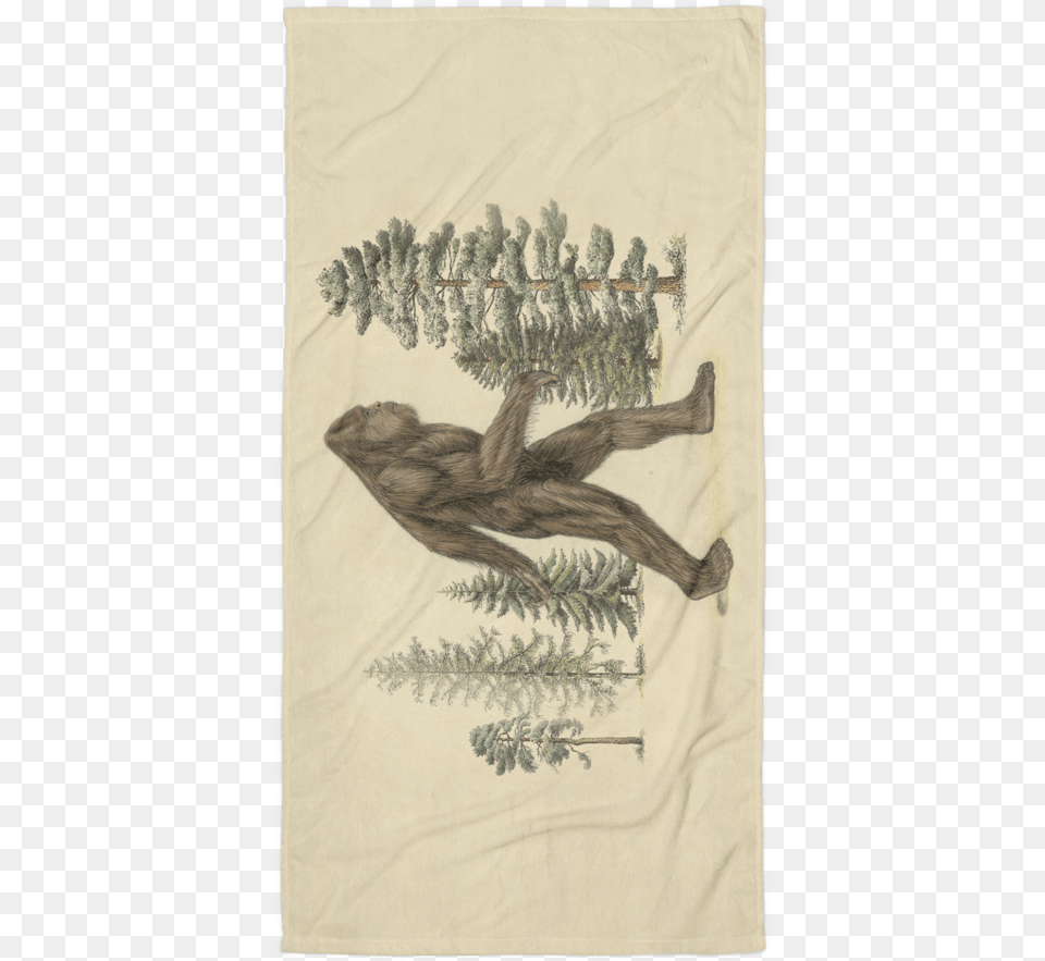 Beach Towel Sasquatch Print Loon, Tree, Plant, Animal, Wildlife Png