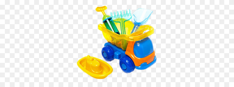 Beach Toys And Truck Transparent, Plastic, Brush, Device, Tool Png Image