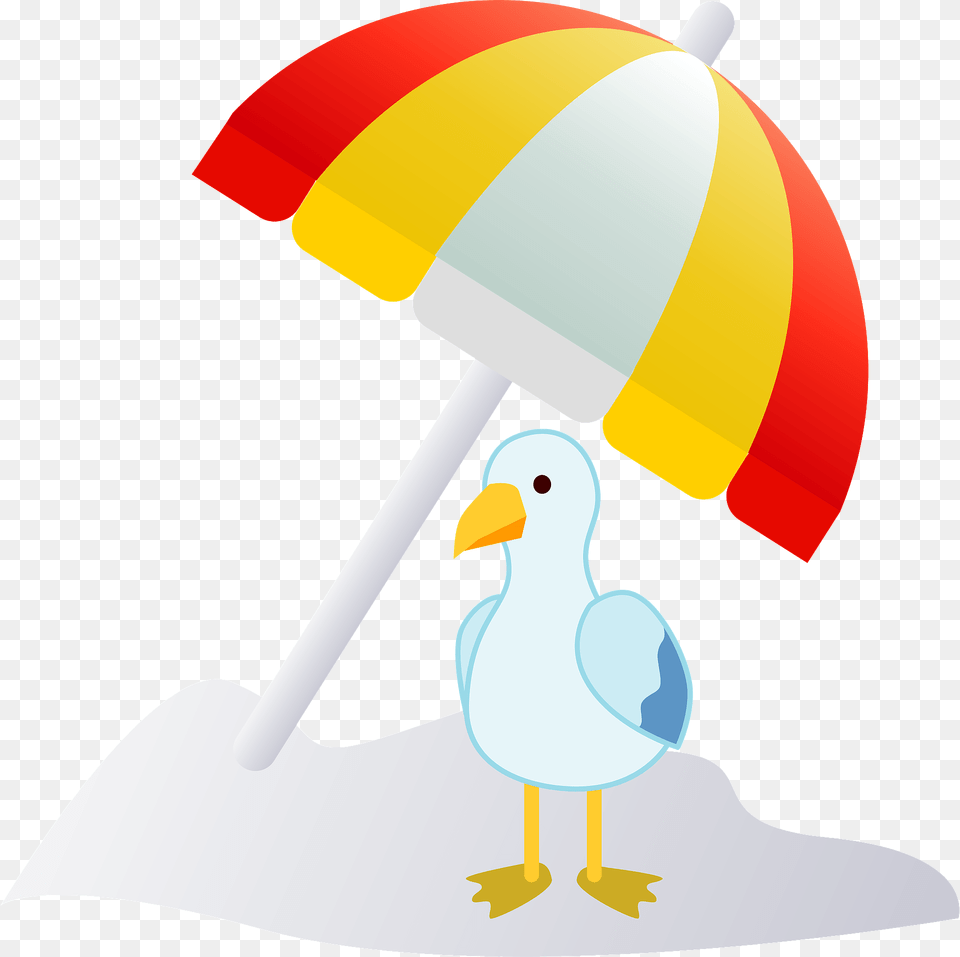 Beach Umbrella And Seagull Clipart, Canopy, Rocket, Weapon, Animal Free Png Download