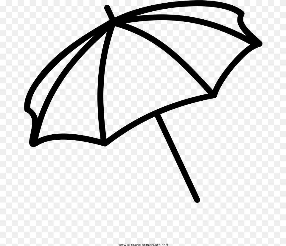 Beach Umbrella Coloring, Gray Free Png