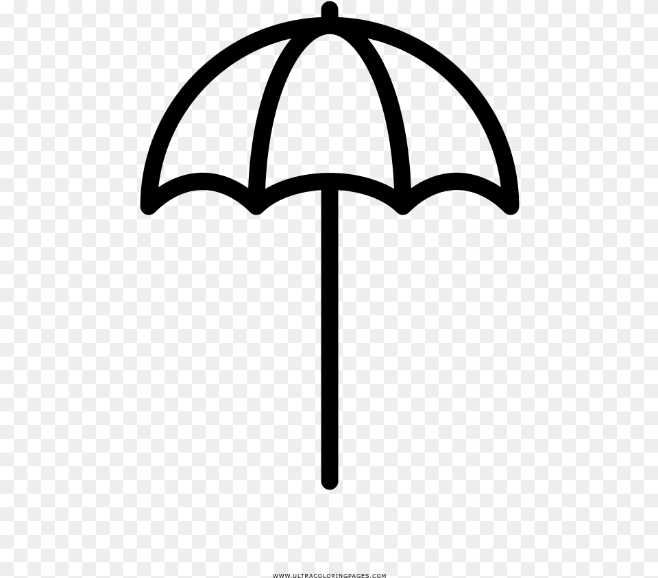 Beach Umbrella Coloring, Gray Png