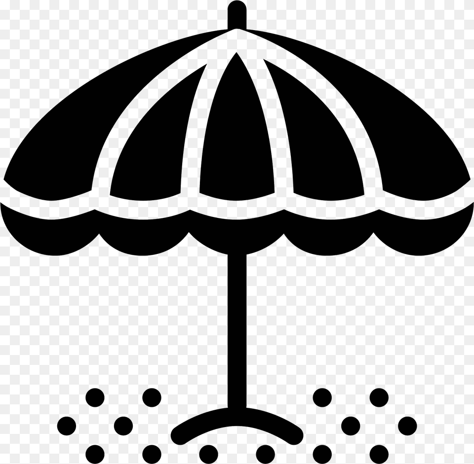 Beach Umbrella Filled Icon Emoji De Praia Preto, Gray Free Png Download