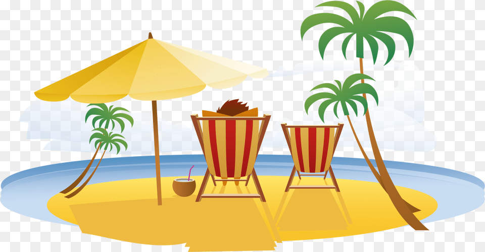 Beach Vacation Seaside Resort Travel Summer Vacation, Chair, Furniture, Tropical, Outdoors Free Png