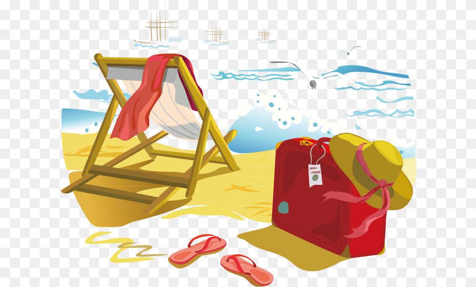 Beach Vacation Summer Euclidean Vector Summer Beach Icon, Outdoors, Play Area, Animal, Bird Free Png Download