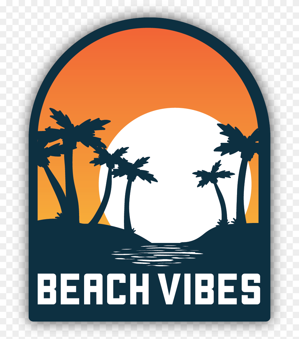 Beach Vibes Sunset Sticker Sunset Stickers, Advertisement, Plant, Poster, Tree Png