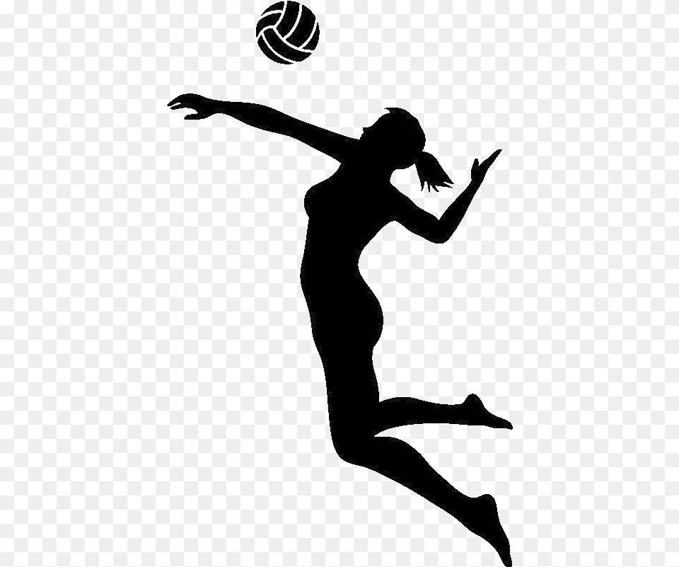 Beach Volleyball Clip Art Transparent Gallery Hitting Volleyball Black And White, Ball, Handball, Sport, Person Png