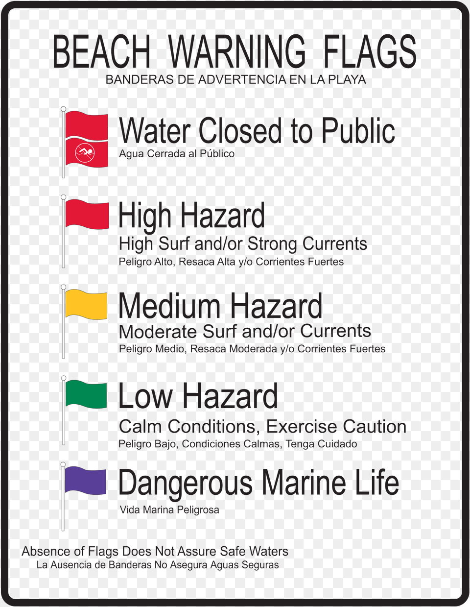 Beach Warning Flag Sign, Advertisement, Poster, Text Free Transparent Png