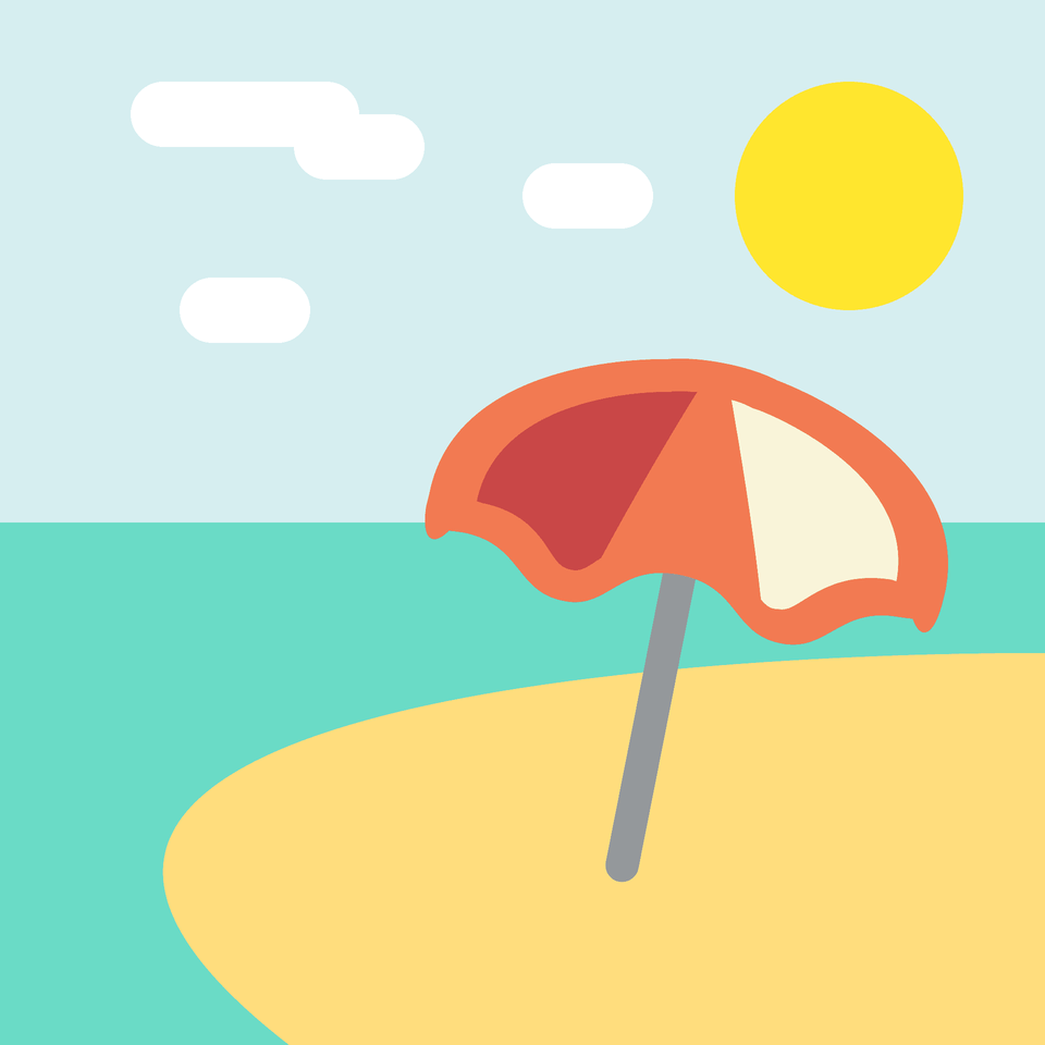 Beach With Umbrella Emoji Clipart, Summer, Canopy, Outdoors, Food Free Png