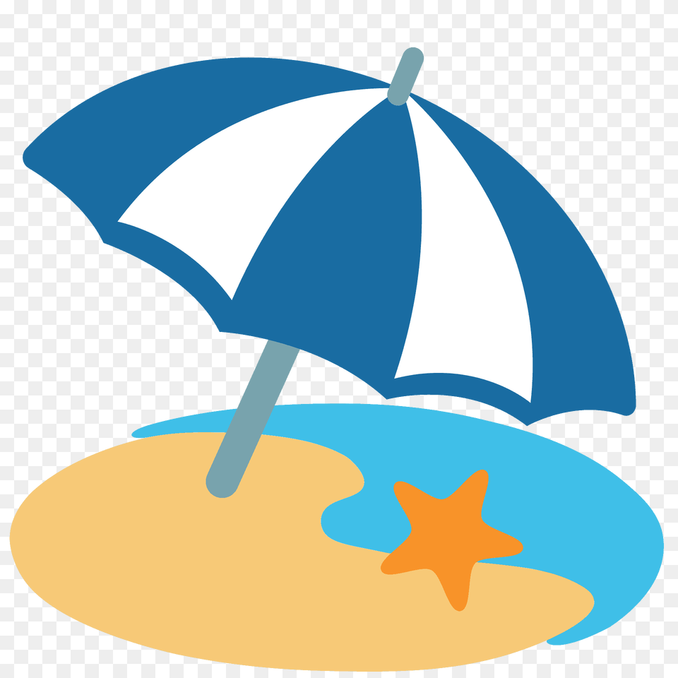 Beach With Umbrella Emoji Clipart, Canopy, Animal, Fish, Sea Life Free Png Download