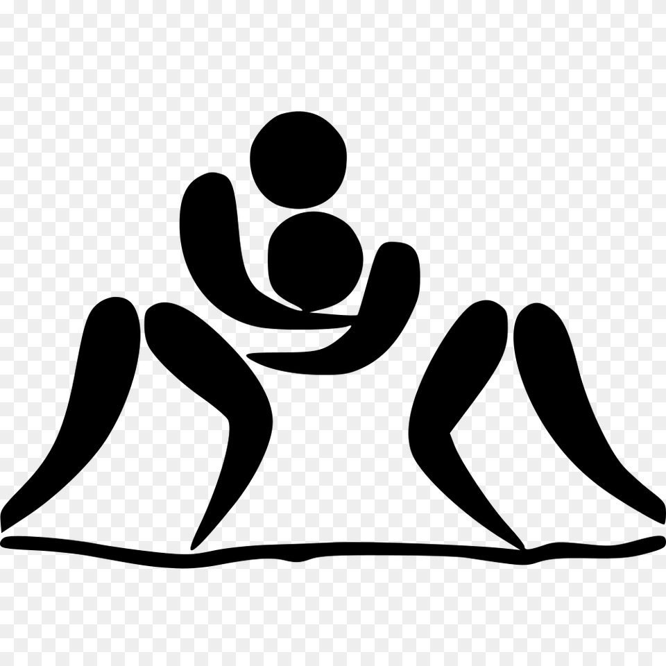 Beach Wrestling Pictogram, Gray Free Transparent Png