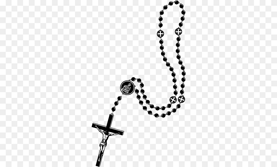 Bead Necklace Vector Rosary Prayer Download Transparent Background Rosary Clip Art, Gray Free Png