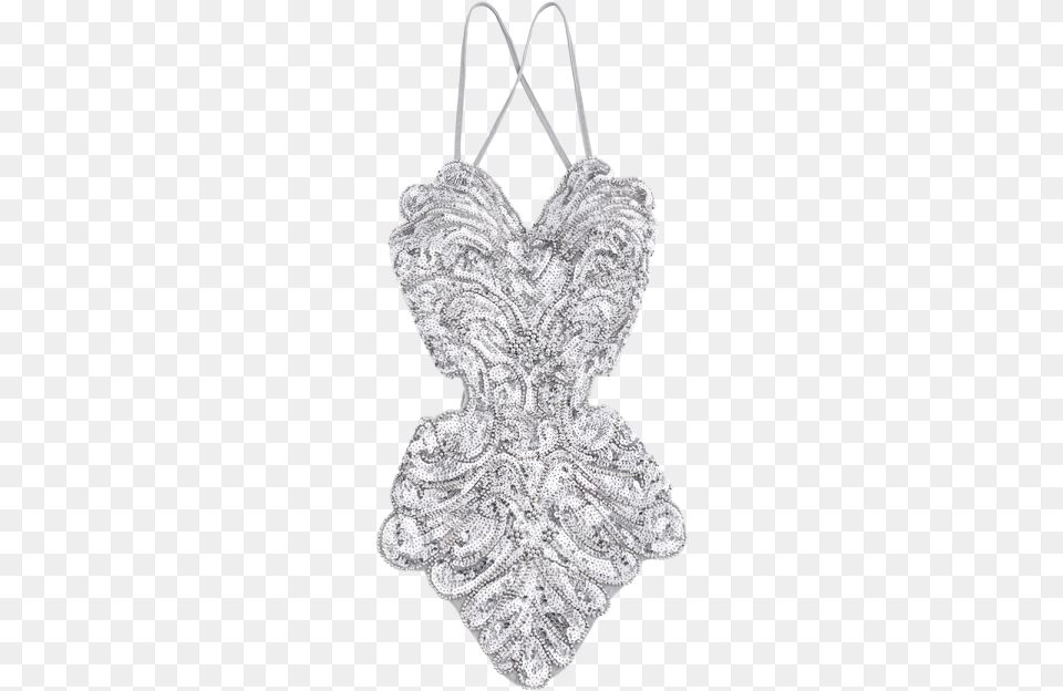 Beaded Cross Back Sequins Teddies, Lace Free Png Download