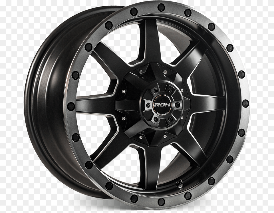 Beadlock Matt Black Black Bolts Graphite Lip Rim, Alloy Wheel, Car, Car Wheel, Machine Free Transparent Png