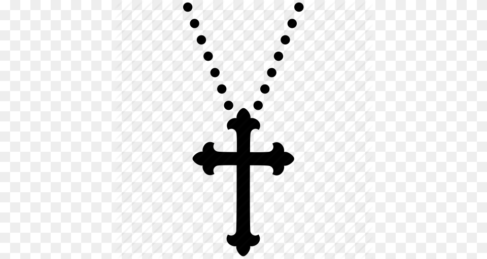 Beads Christianity Cross Crucifix Necklace Religion Rosary Icon, Symbol, Accessories, Jewelry Free Png Download