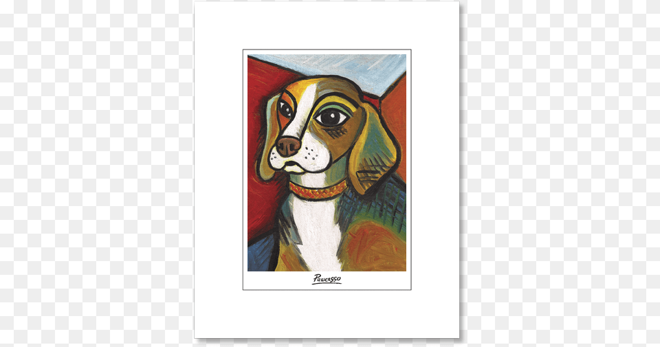 Beagle Pawcasso Matted Print Toland Pawcasso Beagle House Flag, Art, Painting, Modern Art, Animal Free Png Download