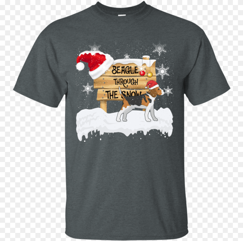 Beagle Through The Snow Santa Hat T Shirt Father And Daughter Tshirt Star Wars, Clothing, T-shirt, Animal, Canine Free Transparent Png