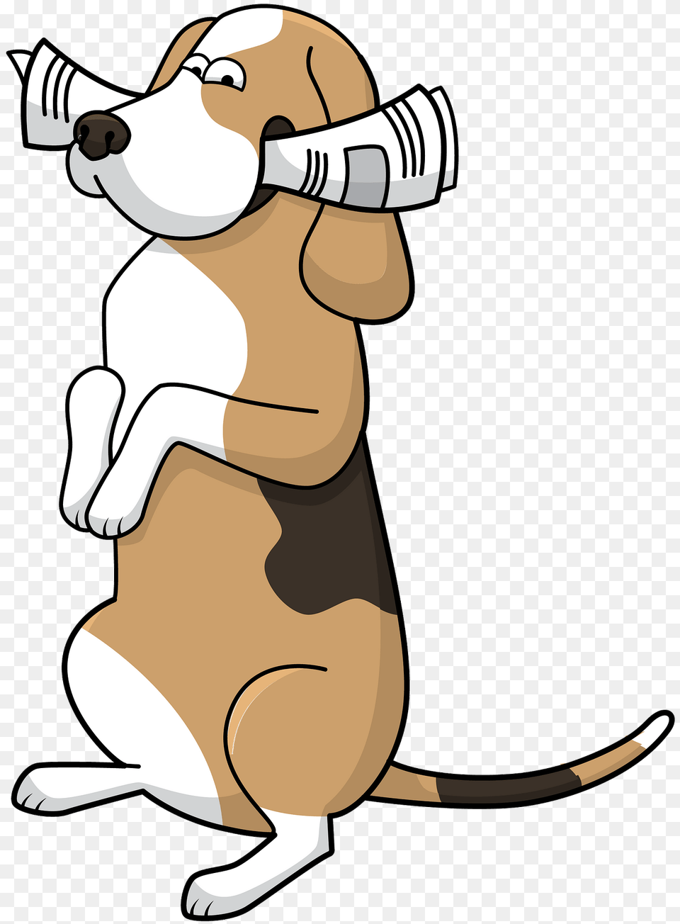 Beagle With A Newspaper Clipart, Animal, Canine, Dog, Hound Png