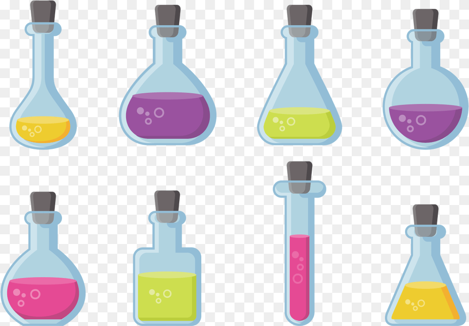 Beaker And Flask Icons Vector Flask Vector, Bottle, Plastic, Jar, Glass Free Png Download