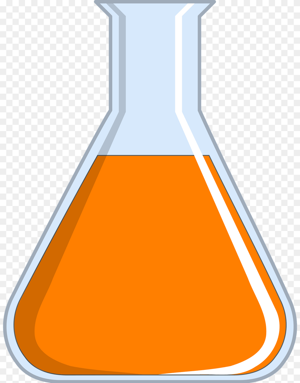 Beaker Filled With Orange Liquid Clipart, Jar, Cone, Bow, Weapon Png Image