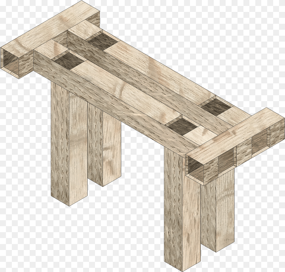 Beam Bench Solid White Oak Pva Glue Plank, Coffee Table, Furniture, Table, Wood Free Png Download