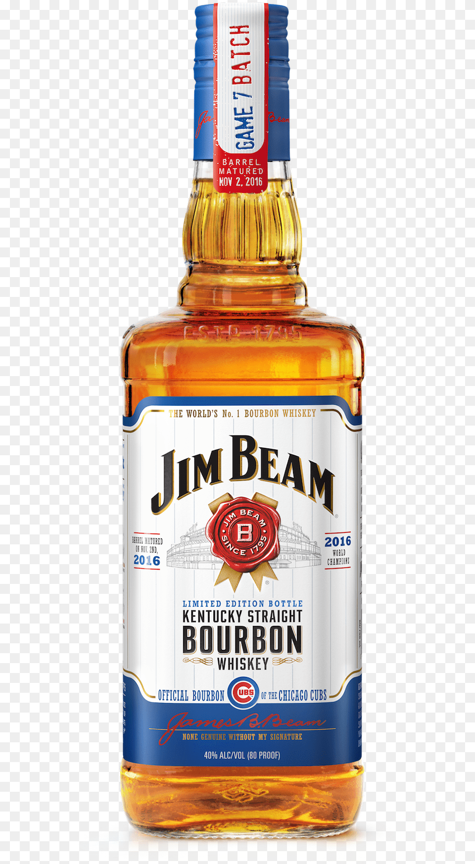 Beam Chicago Jim Beam Cubs Game 7 Batch, Alcohol, Beverage, Liquor, Whisky Png Image
