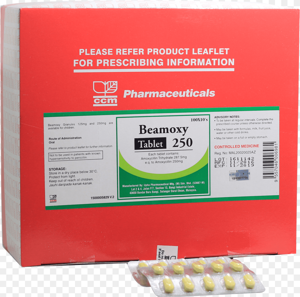 Beamoxy 250mg Tab Cloxacillin Ccm, Medication, Pill, Box Free Png Download
