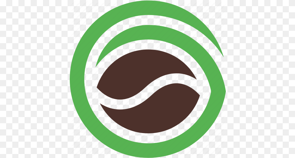 Bean Coffee Logo Natural Organic Icon Coffee Bean Green Logo, Food, Nut, Plant, Produce Free Png Download