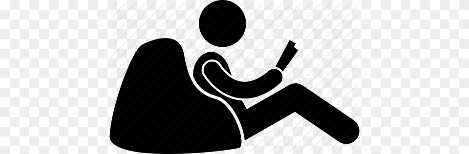 Beanbag Book Floor Home Man Newspaper Reading Icon, Electrical Device, Microphone Free Png