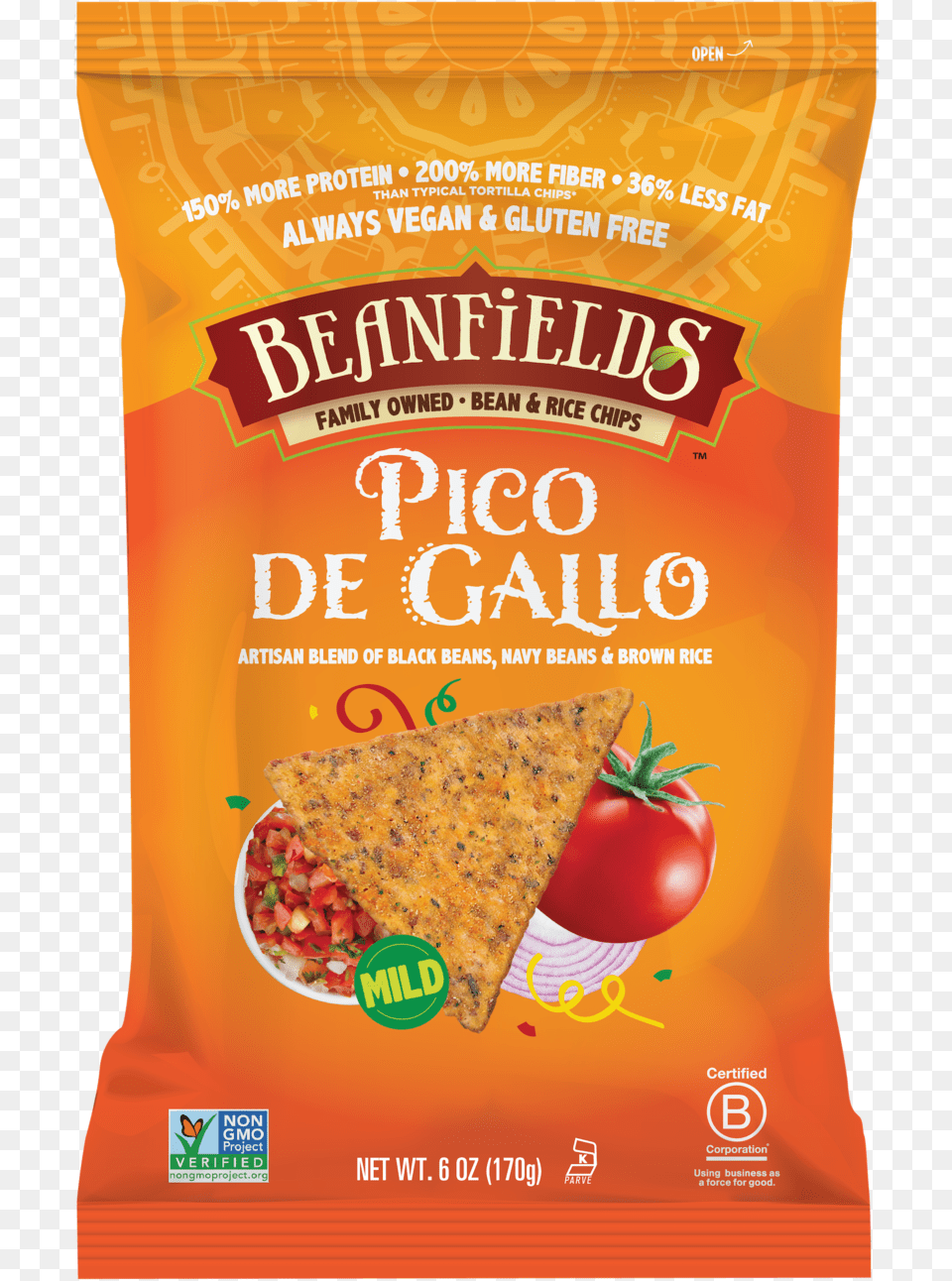 Beanfields Bean And Rice Chips Pico De Gallo, Food, Snack, Advertisement, Pizza Free Png Download