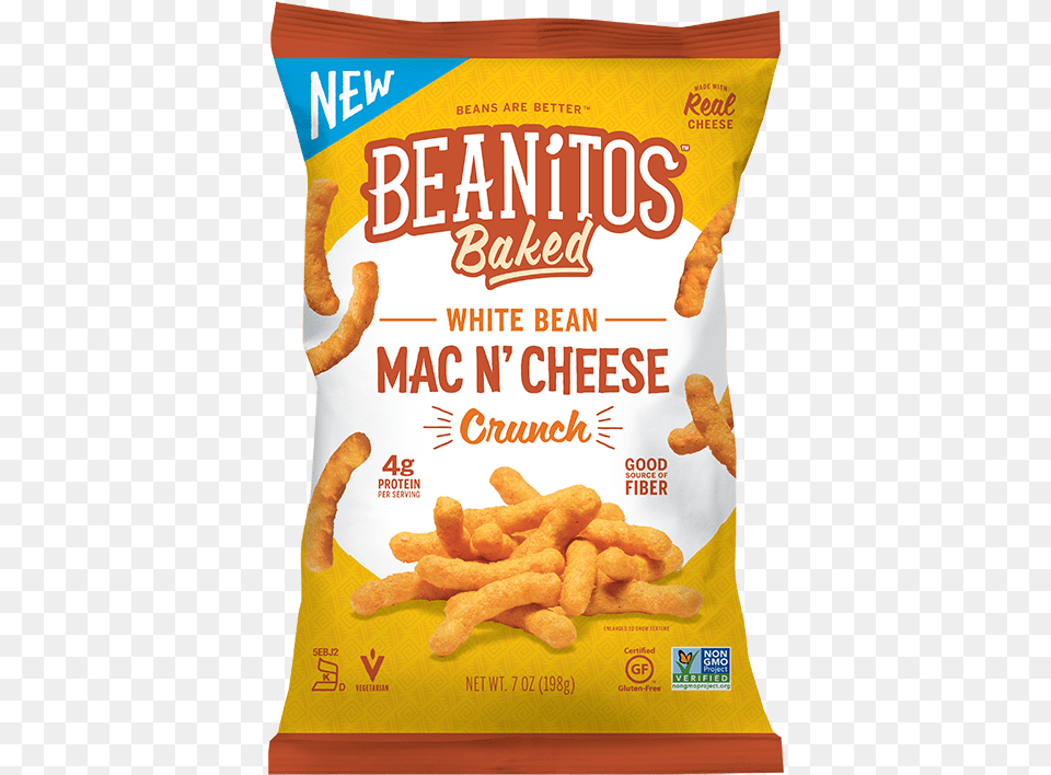 Beanitos Baked Mac N Cheese Beanitos Mac And Cheese Crunch, Food, Snack, Fries Free Transparent Png