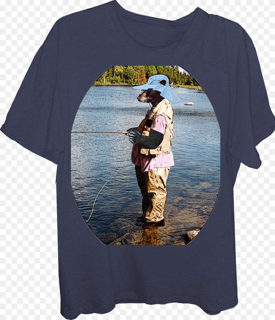 Bear, Water, T-shirt, Clothing, Fishing Free Transparent Png