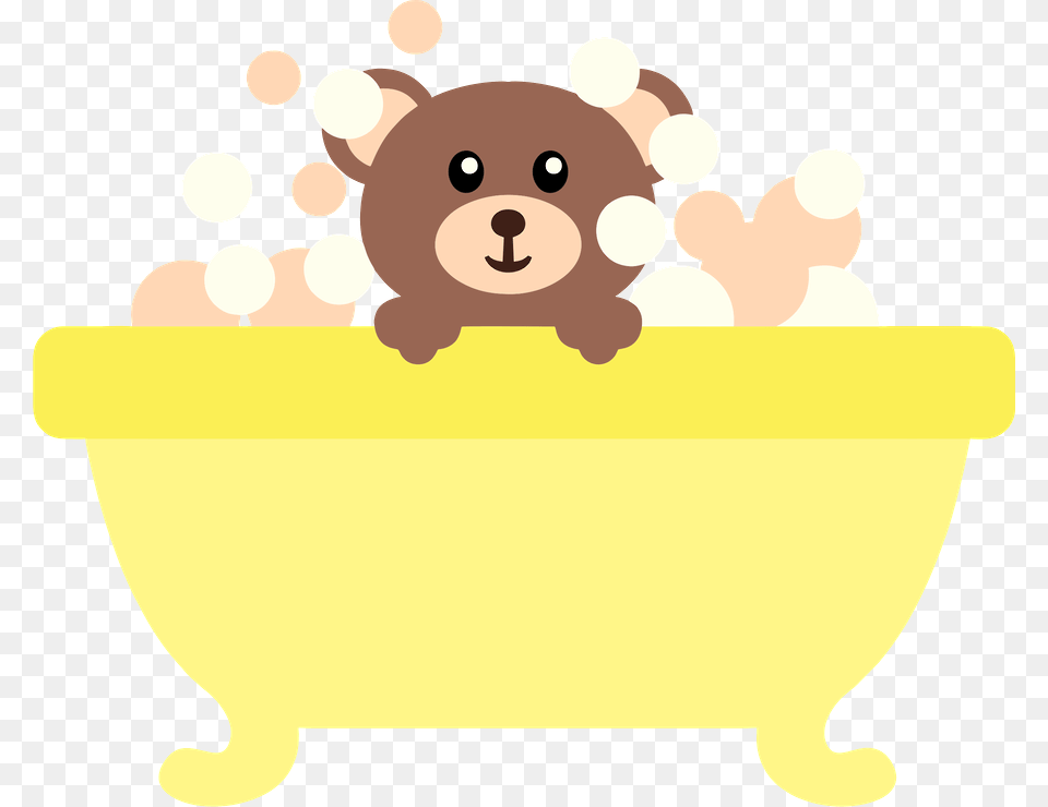 Bear, Bathing, Bathtub, Person, Tub Png Image