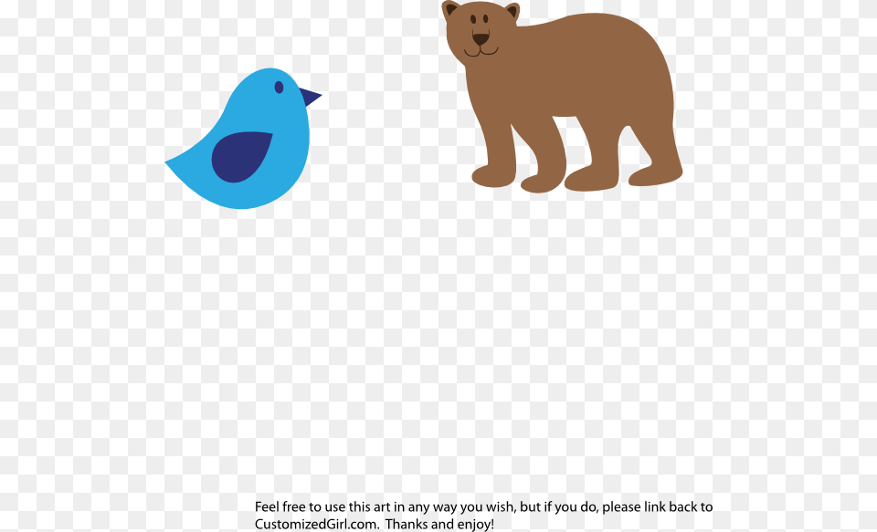 Bear And Bird Clip Art Animales Tiernos En Caricatura, Animal, Mammal, Wildlife Free Transparent Png