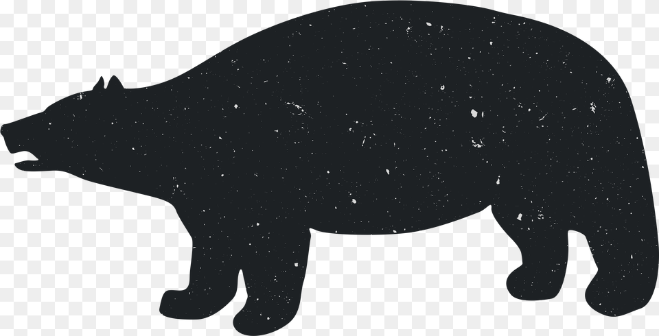 Bear Animal Black And White Bear, Silhouette, Mammal, Wildlife, Black Bear Png Image