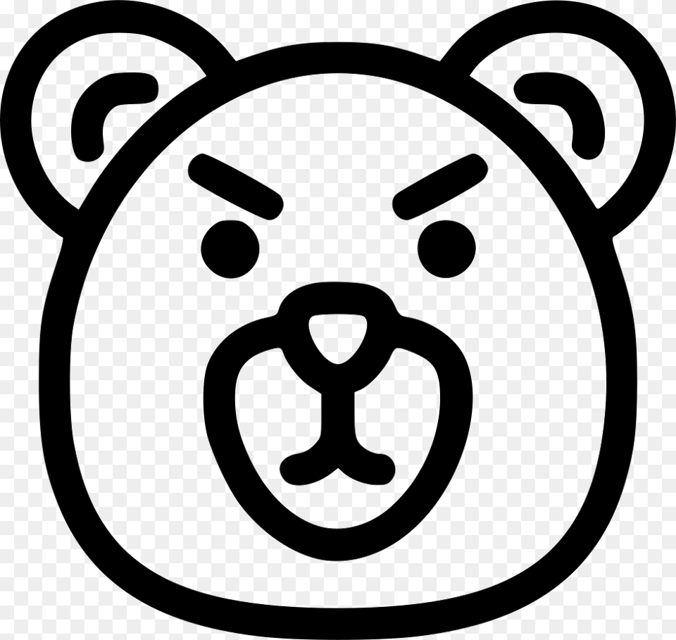 Bear Animal Head Angry Icon, Stencil, Ammunition, Grenade, Weapon Free Png Download