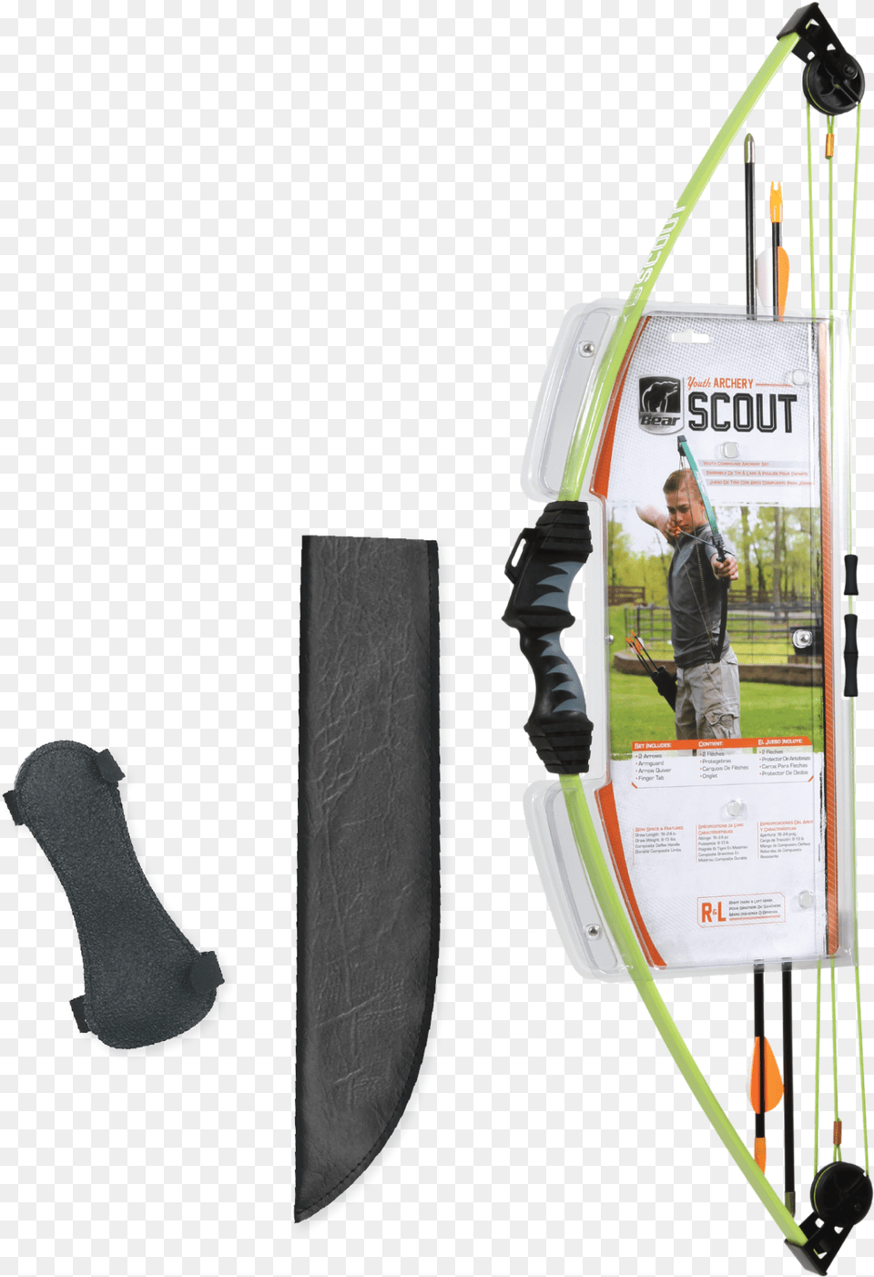 Bear Archery Scout Youth Bow Set Includes Arrows Armguard Bear Scout Bow, Boy, Child, Male, Person Free Png