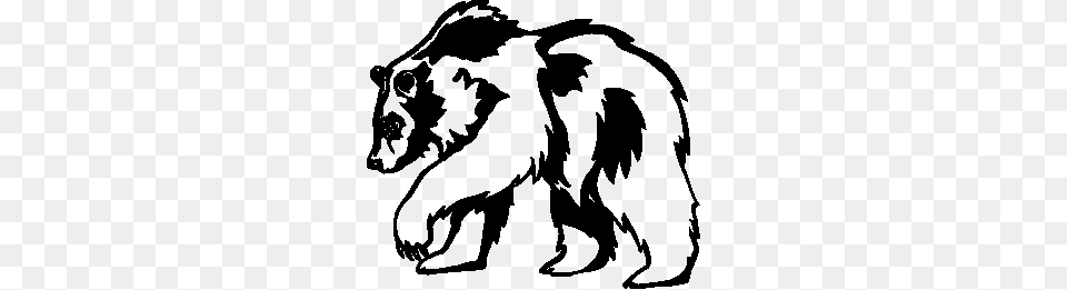 Bear Black And White Black Bear Clipart Black And White, Stencil, Person, Animal, Wildlife Free Png