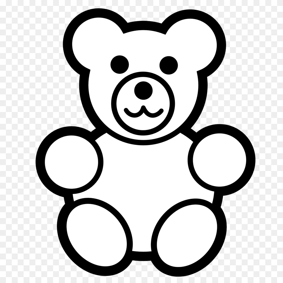 Bear Black And White Gummy Bear Black And White Clipart, Stencil, Animal, Mammal, Wildlife Png Image